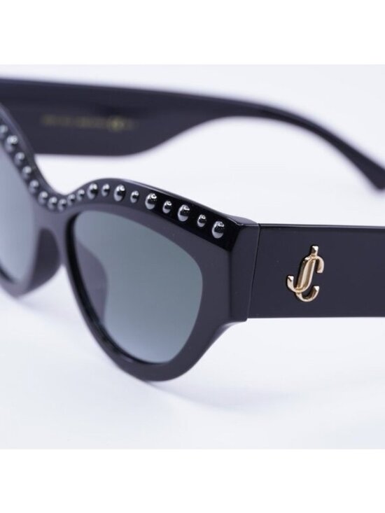 Jimmy Choo SONJA/G/S 0807 9O Sunglasses Black Cat Eye Frame, Grey Lenses main image 6